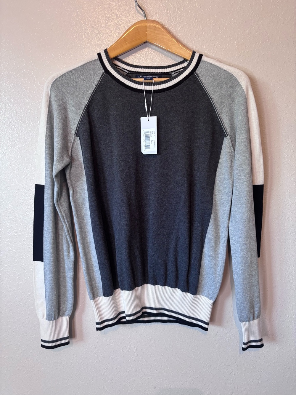 NWT cutter & buck stride colorblock sweater